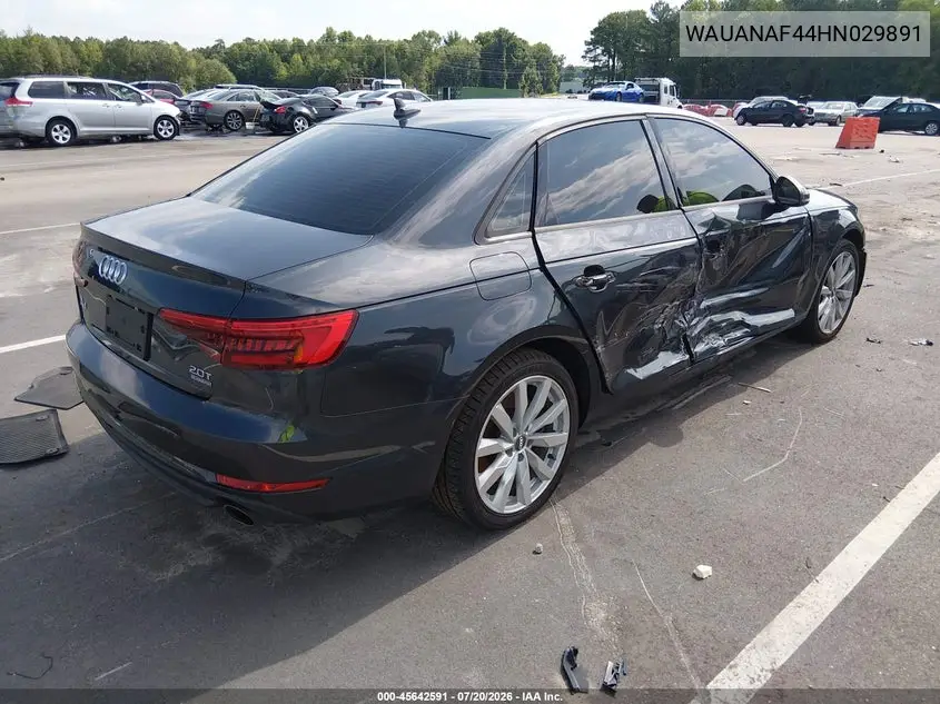 2017 Audi A4 Premium VIN: WAUANAF44HN029891 Lot: 45642591