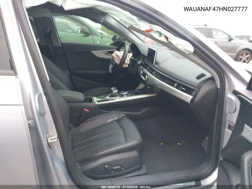 2017 Audi A4 Premium VIN: WAUANAF47HN027777 Lot: 45666730