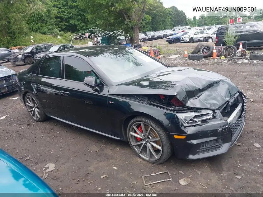 2018 Audi A4 2.0T Premium/2.0T Tech Premium VIN: WAUENAF49JN009501 Lot: 45446351