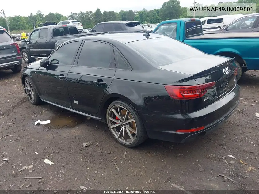 2018 Audi A4 2.0T Premium/2.0T Tech Premium VIN: WAUENAF49JN009501 Lot: 45446351