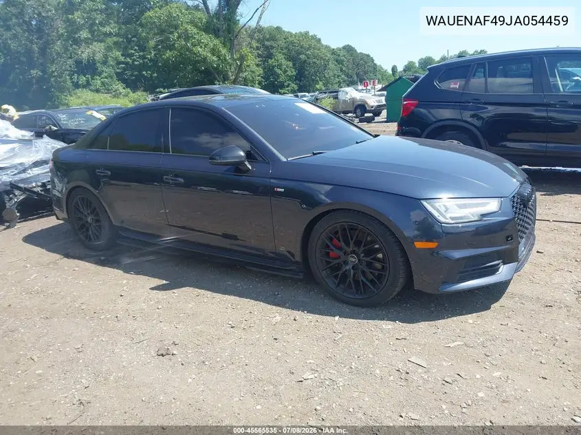 2018 Audi A4 2.0T Premium/2.0T Tech Premium VIN: WAUENAF49JA054459 Lot: 45565535