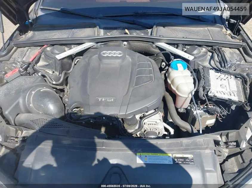 2018 Audi A4 2.0T Premium/2.0T Tech Premium VIN: WAUENAF49JA054459 Lot: 45565535