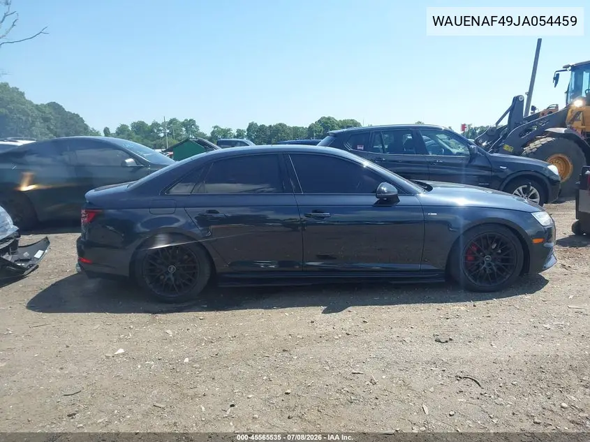 2018 Audi A4 2.0T Premium/2.0T Tech Premium VIN: WAUENAF49JA054459 Lot: 45565535