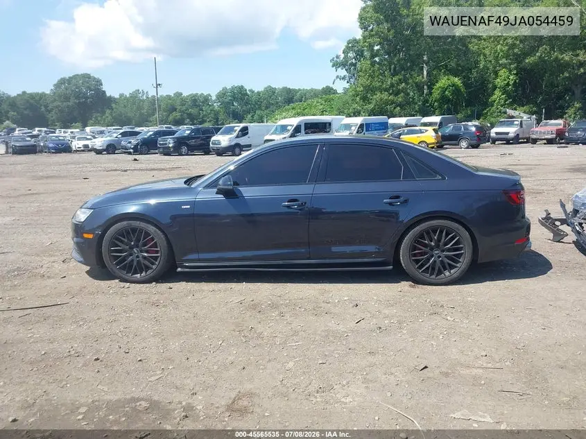 2018 Audi A4 2.0T Premium/2.0T Tech Premium VIN: WAUENAF49JA054459 Lot: 45565535