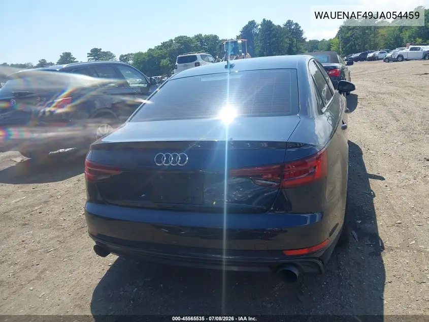 2018 Audi A4 2.0T Premium/2.0T Tech Premium VIN: WAUENAF49JA054459 Lot: 45565535