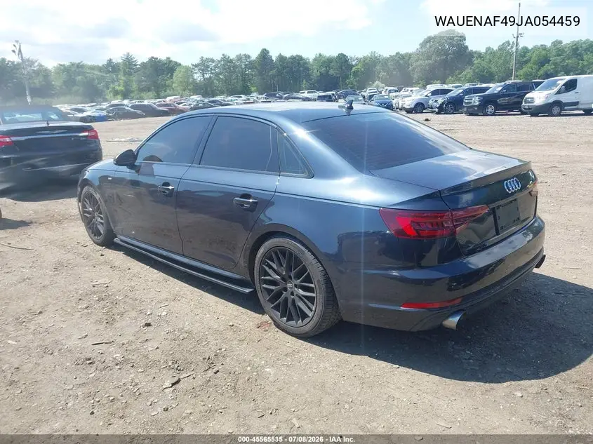 2018 Audi A4 2.0T Premium/2.0T Tech Premium VIN: WAUENAF49JA054459 Lot: 45565535