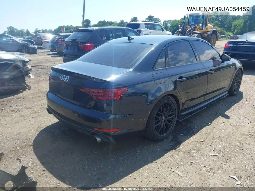 2018 Audi A4 2.0T Premium/2.0T Tech Premium VIN: WAUENAF49JA054459 Lot: 45565535