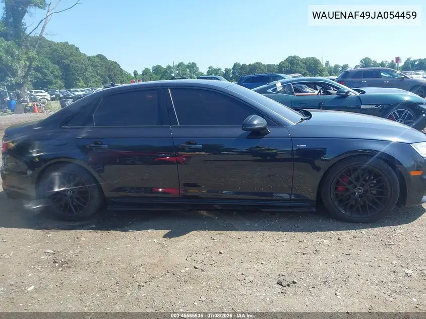 2018 Audi A4 2.0T Premium/2.0T Tech Premium VIN: WAUENAF49JA054459 Lot: 45565535