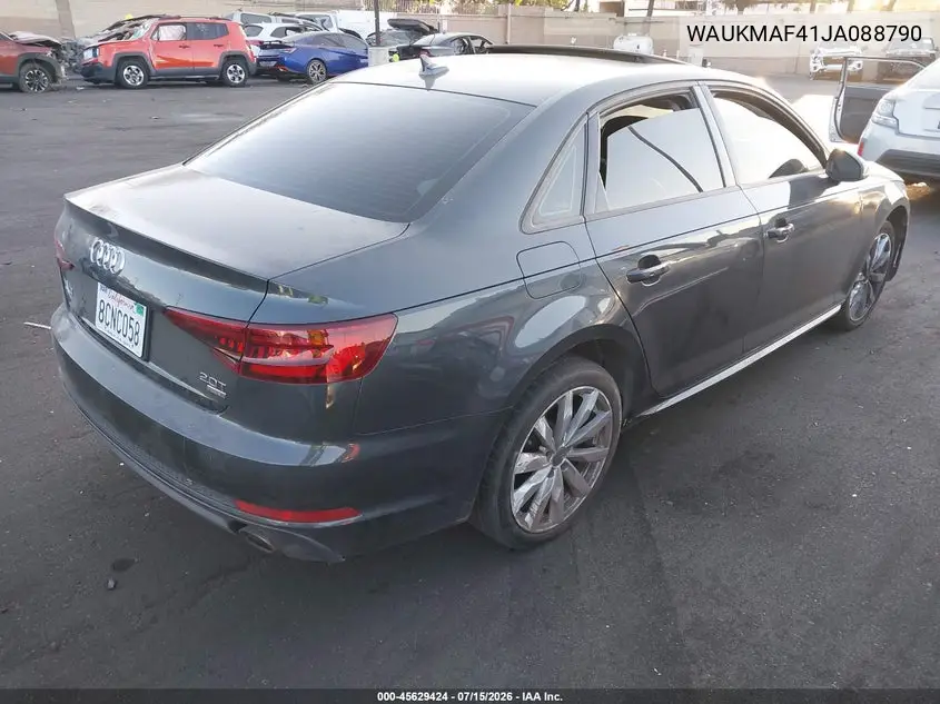 2018 Audi A4 2.0T Tech Ultra Premium/2.0T Ultra Premium VIN: WAUKMAF41JA088790 Lot: 45629424
