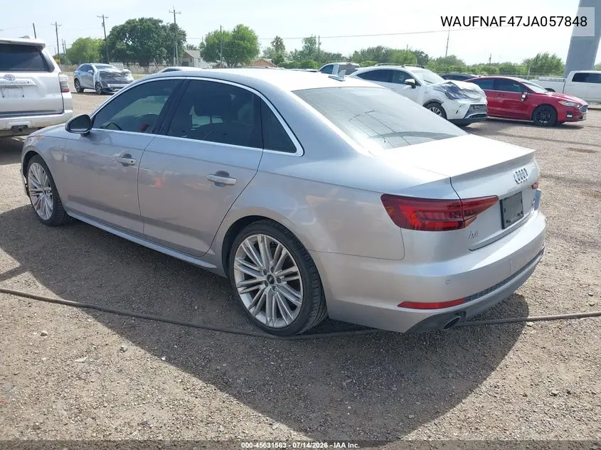 2018 Audi A4 2.0T Premium VIN: WAUFNAF47JA057848 Lot: 45631563