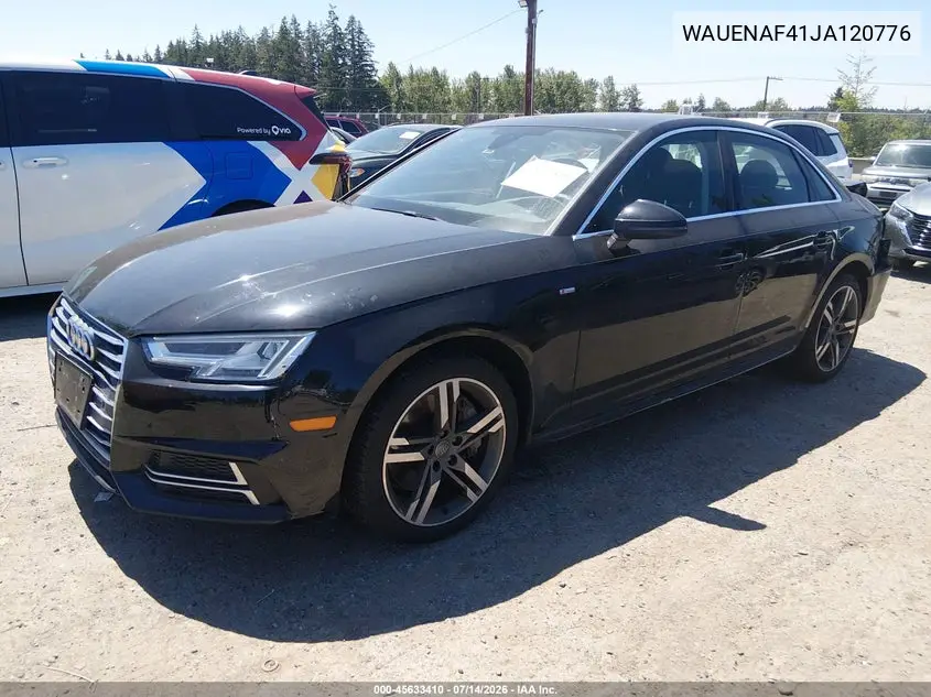 2018 Audi A4 2.0T Premium/2.0T Tech Premium VIN: WAUENAF41JA120776 Lot: 45633410