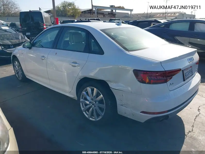 2018 Audi A4 2.0T Tech Ultra Premium/2.0T Ultra Premium VIN: WAUKMAF47JN019711 Lot: 45644565