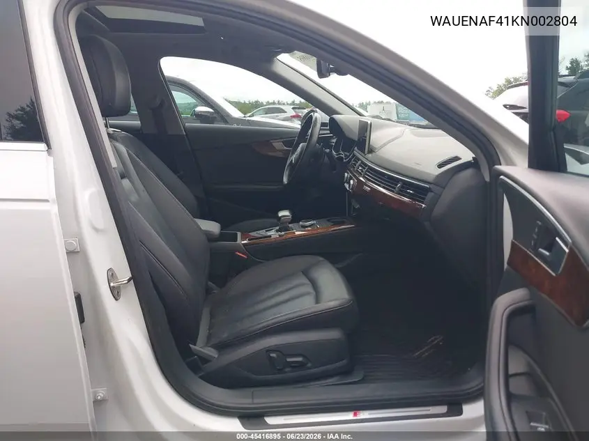 2019 Audi A4 45 Premium VIN: WAUENAF41KN002804 Lot: 45416895