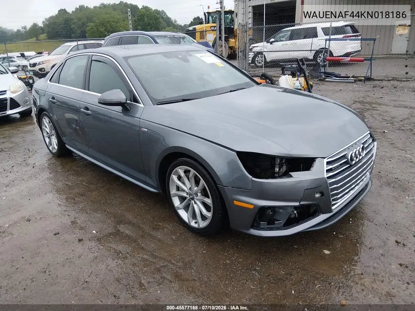2019 Audi A4 45 Premium VIN: WAUENAF44KN018186 Lot: 45577168