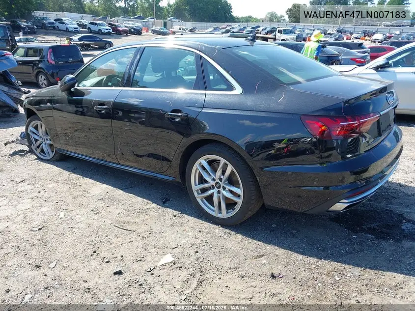 2020 Audi A4 Premium Plus 45 Tfsi Quattro S Tronic VIN: WAUENAF47LN007183 Lot: 45622244