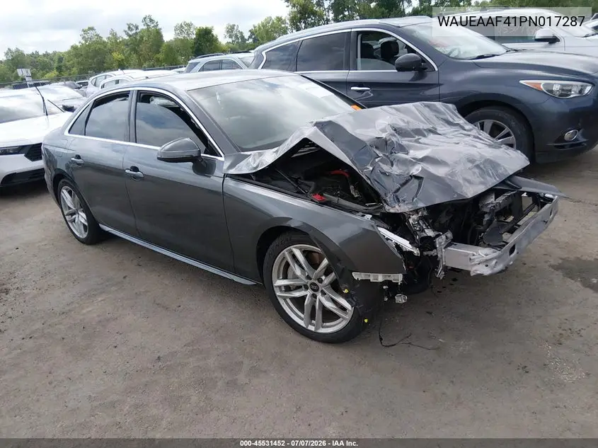 2023 Audi A4 Premium Plus 45 Tfsi S Line Quattro S Tronic VIN: WAUEAAF41PN017287 Lot: 45531452