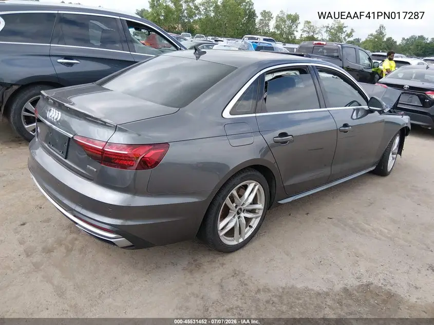 2023 Audi A4 Premium Plus 45 Tfsi S Line Quattro S Tronic VIN: WAUEAAF41PN017287 Lot: 45531452