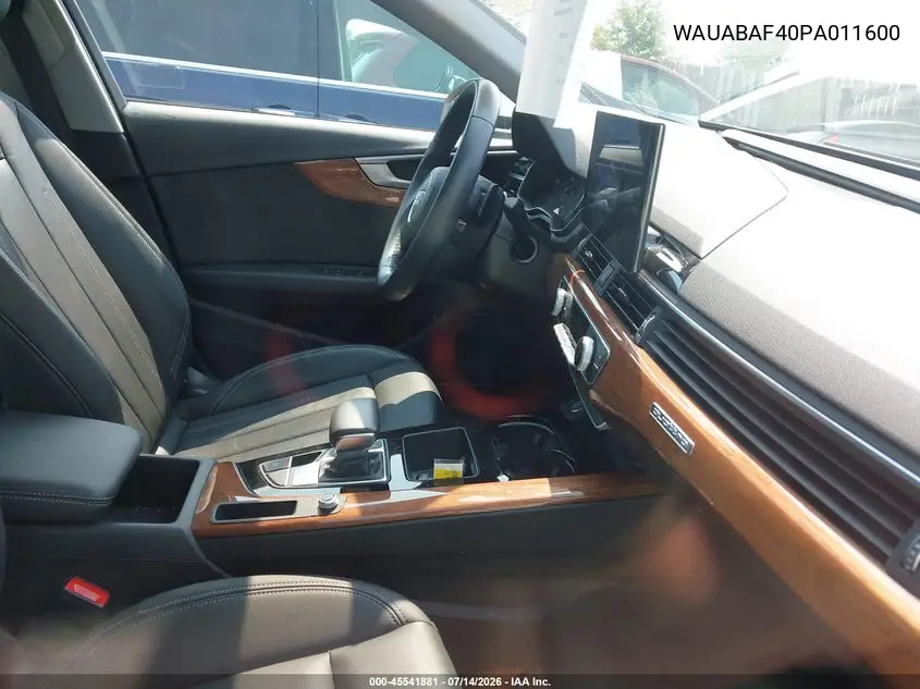 2023 Audi A4 Premium 40 Tfsi Quattro S Tronic VIN: WAUABAF40PA011600 Lot: 45541881