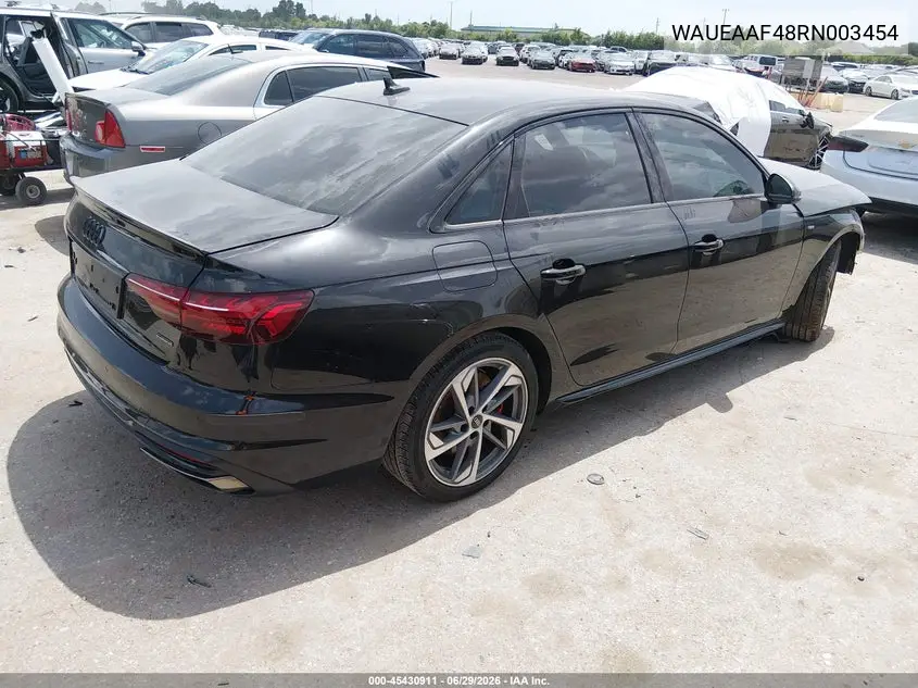 2024 Audi A4 Premium Plus 45 Tfsi S Line Quattro S Tronic VIN: WAUEAAF48RN003454 Lot: 45430911