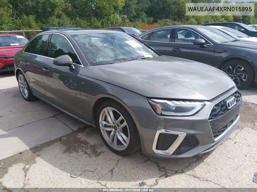 2024 Audi A4 Premium Plus 45 Tfsi S Line Quattro S Tronic VIN: WAUEAAF4XRN015895 Lot: 45629402