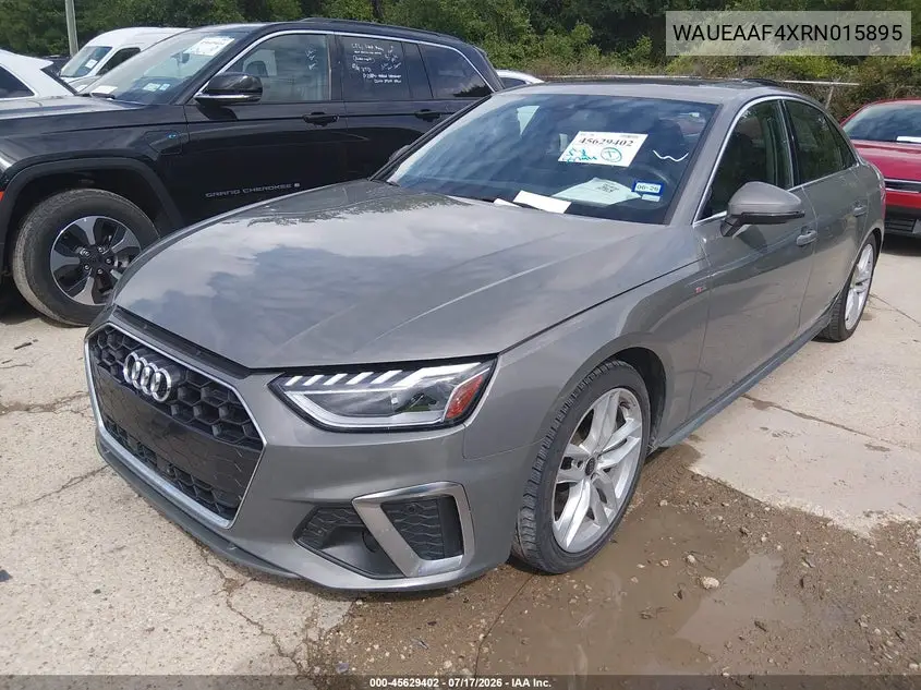 2024 Audi A4 Premium Plus 45 Tfsi S Line Quattro S Tronic VIN: WAUEAAF4XRN015895 Lot: 45629402