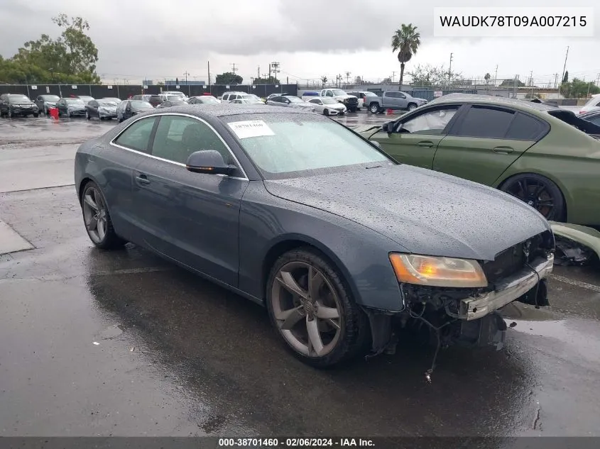 2009 Audi A5 3.2L VIN: WAUDK78T09A007215 Lot: 38701460
