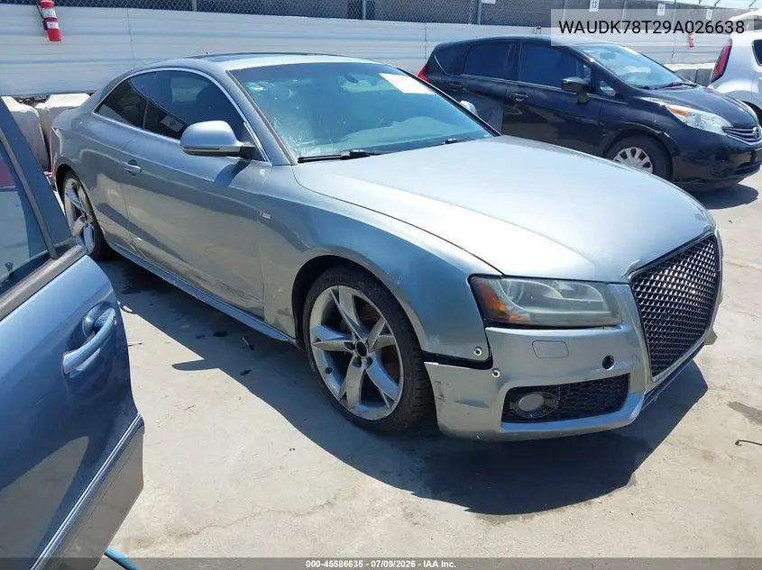 2009 Audi A5 3.2L VIN: WAUDK78T29A026638 Lot: 45586635