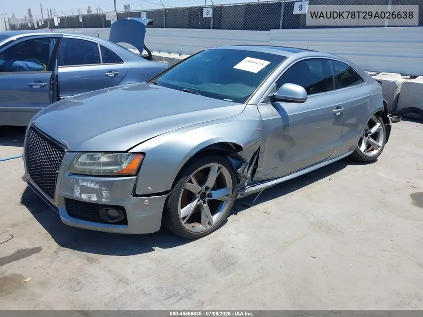 2009 Audi A5 3.2L VIN: WAUDK78T29A026638 Lot: 45586635