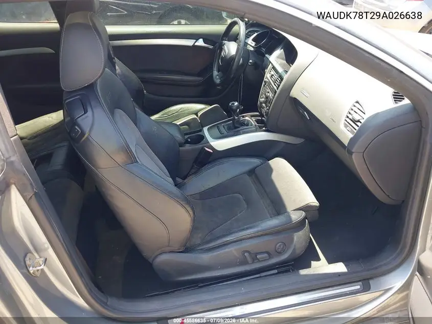 2009 Audi A5 3.2L VIN: WAUDK78T29A026638 Lot: 45586635