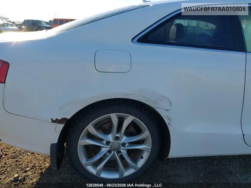 2010 Audi A5 Premium VIN: WAUCFBFR7AA010806 Lot: 12639549