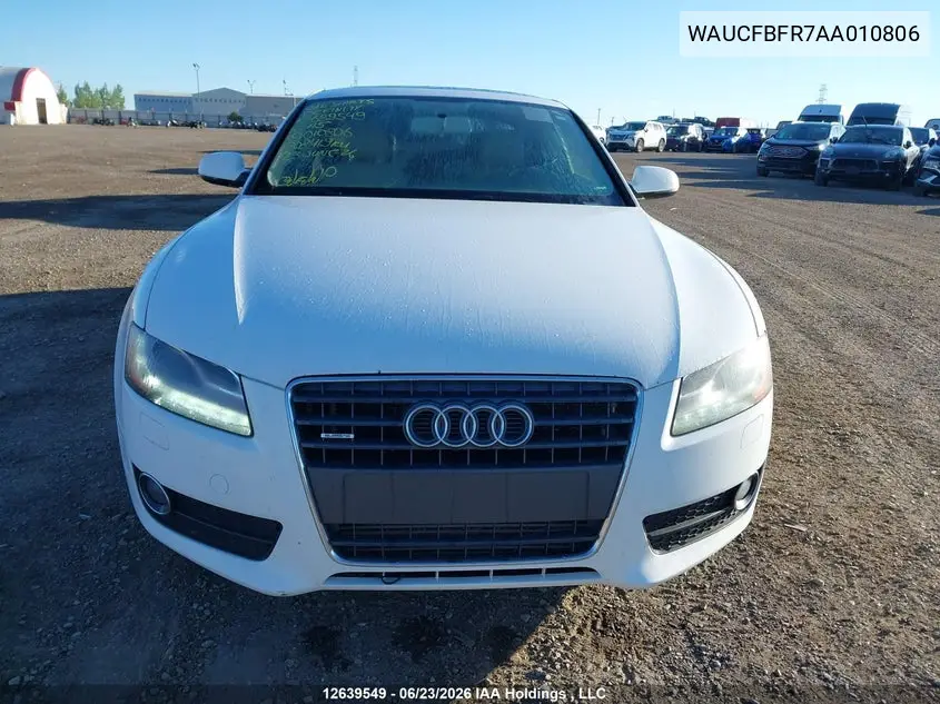 2010 Audi A5 Premium VIN: WAUCFBFR7AA010806 Lot: 12639549