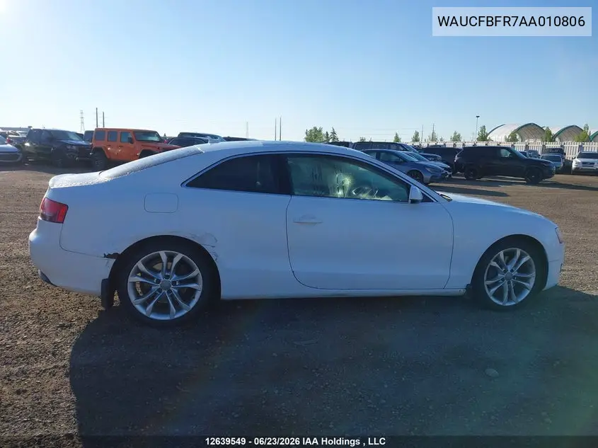 2010 Audi A5 Premium VIN: WAUCFBFR7AA010806 Lot: 12639549