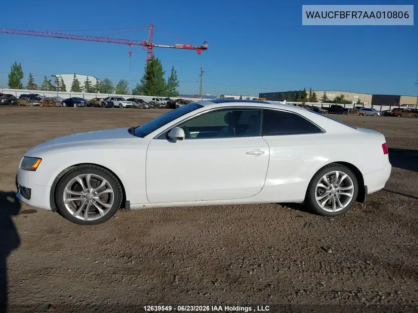 2010 Audi A5 Premium VIN: WAUCFBFR7AA010806 Lot: 12639549