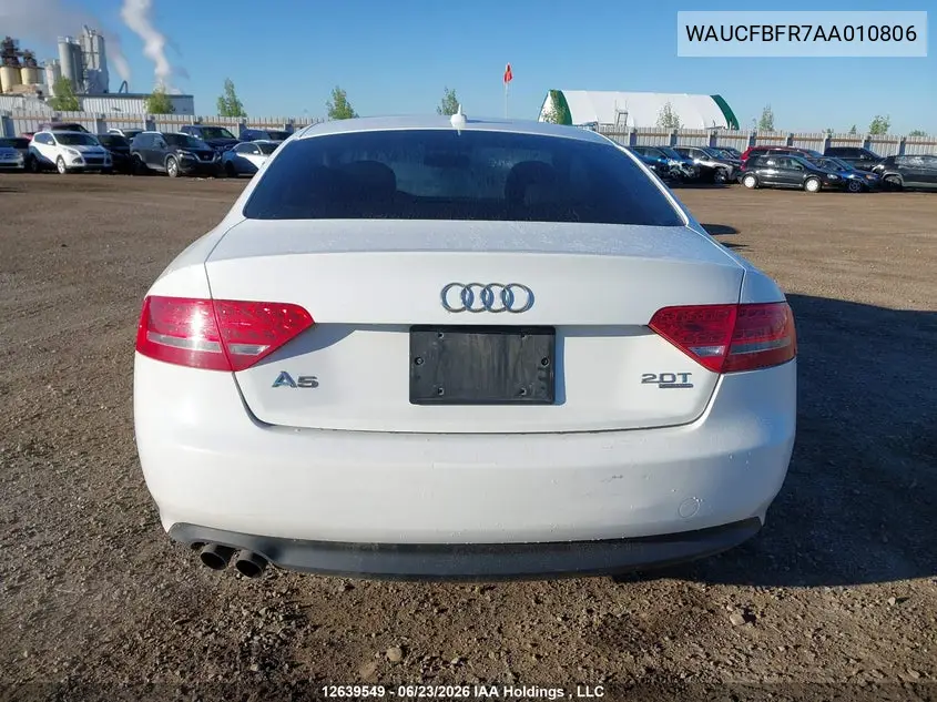 2010 Audi A5 Premium VIN: WAUCFBFR7AA010806 Lot: 12639549