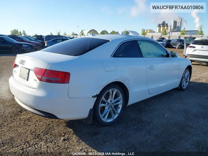 2010 Audi A5 Premium VIN: WAUCFBFR7AA010806 Lot: 12639549