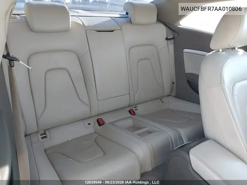2010 Audi A5 Premium VIN: WAUCFBFR7AA010806 Lot: 12639549