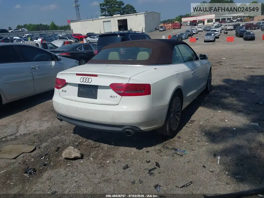 2010 Audi A5 2.0T Premium VIN: WAUJFAFH4AN024549 Lot: 45526767