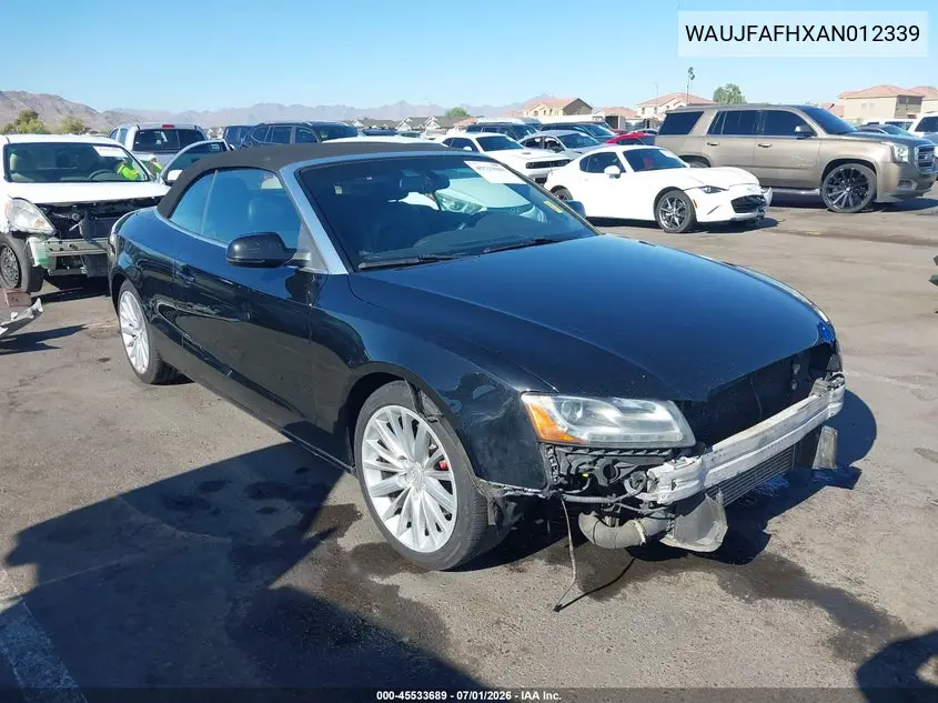 2010 Audi A5 2.0T Premium VIN: WAUJFAFHXAN012339 Lot: 45533689