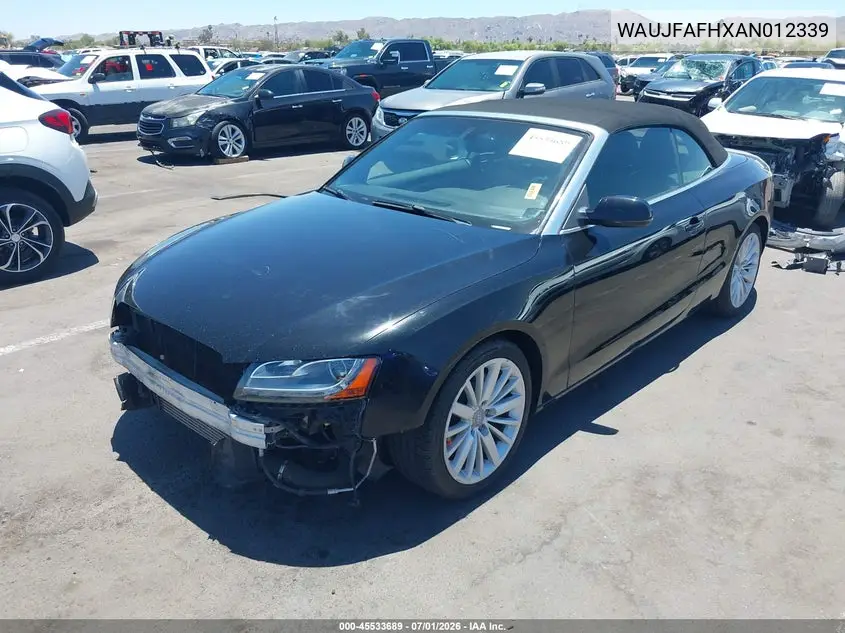 2010 Audi A5 2.0T Premium VIN: WAUJFAFHXAN012339 Lot: 45533689