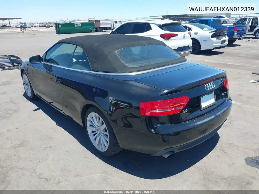 2010 Audi A5 2.0T Premium VIN: WAUJFAFHXAN012339 Lot: 45533689