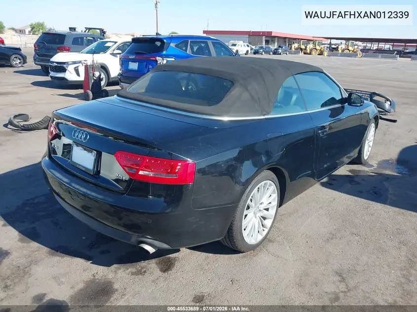 2010 Audi A5 2.0T Premium VIN: WAUJFAFHXAN012339 Lot: 45533689