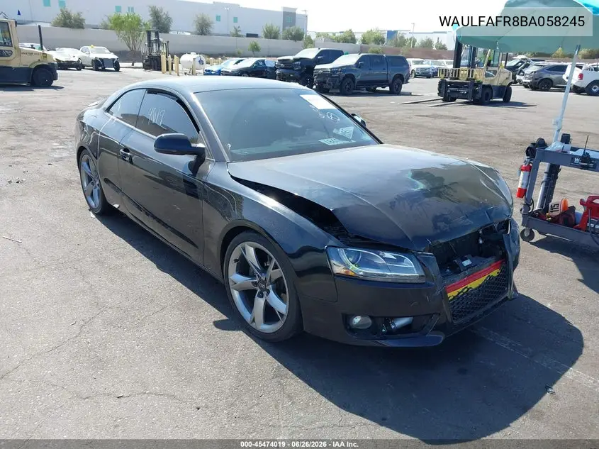 2011 Audi A5 2.0T Premium VIN: WAULFAFR8BA058245 Lot: 45474019