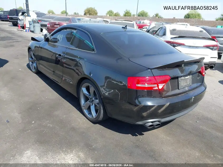 2011 Audi A5 2.0T Premium VIN: WAULFAFR8BA058245 Lot: 45474019