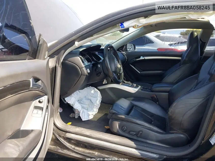 2011 Audi A5 2.0T Premium VIN: WAULFAFR8BA058245 Lot: 45474019