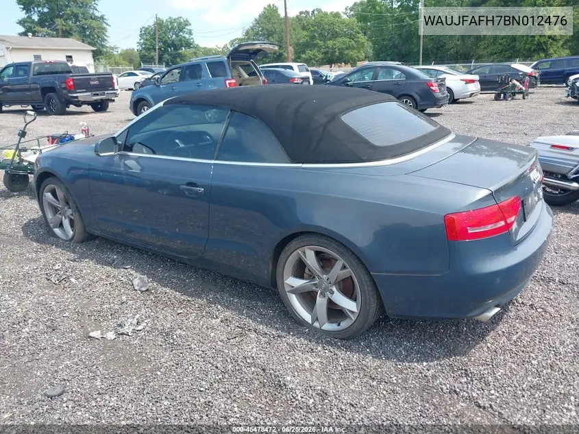 2011 Audi A5 2.0T Premium VIN: WAUJFAFH7BN012476 Lot: 45478472