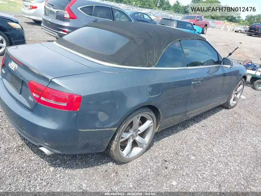 2011 Audi A5 2.0T Premium VIN: WAUJFAFH7BN012476 Lot: 45478472