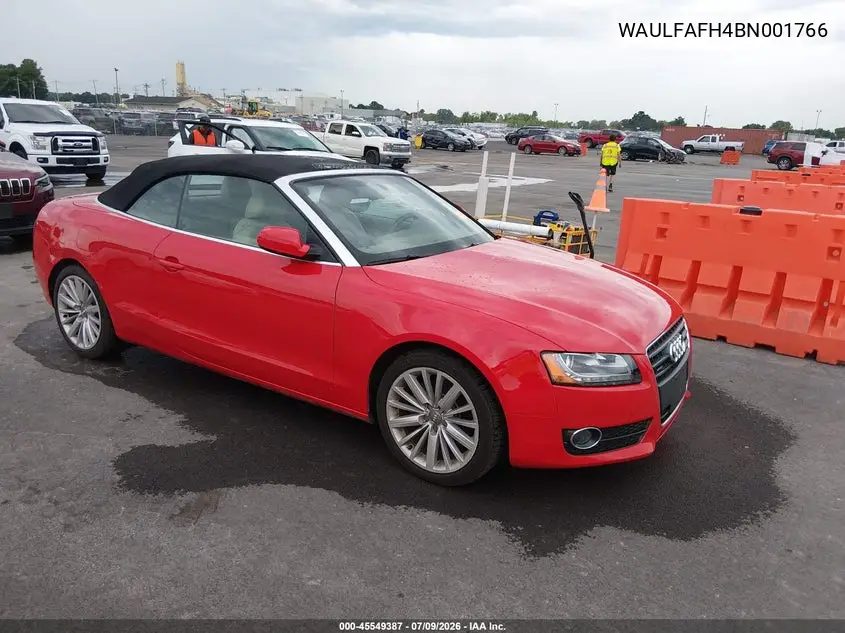 2011 Audi A5 2.0T Premium VIN: WAULFAFH4BN001766 Lot: 45549387