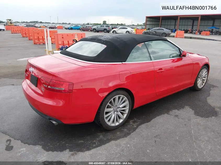 2011 Audi A5 2.0T Premium VIN: WAULFAFH4BN001766 Lot: 45549387