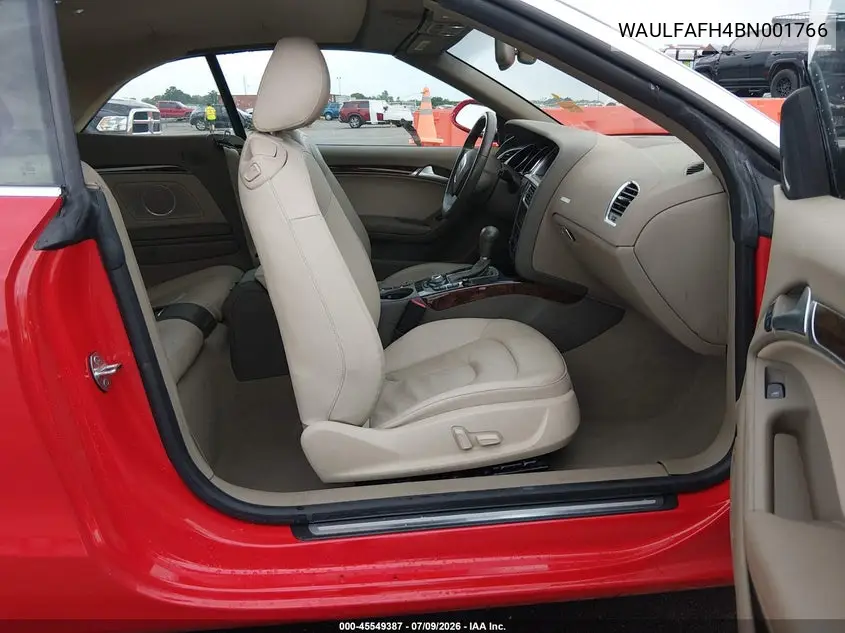 2011 Audi A5 2.0T Premium VIN: WAULFAFH4BN001766 Lot: 45549387