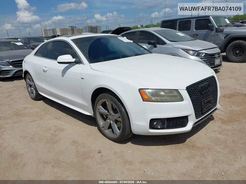 2011 Audi A5 2.0T Premium VIN: WAUWFAFR7BA074109 Lot: 45554400